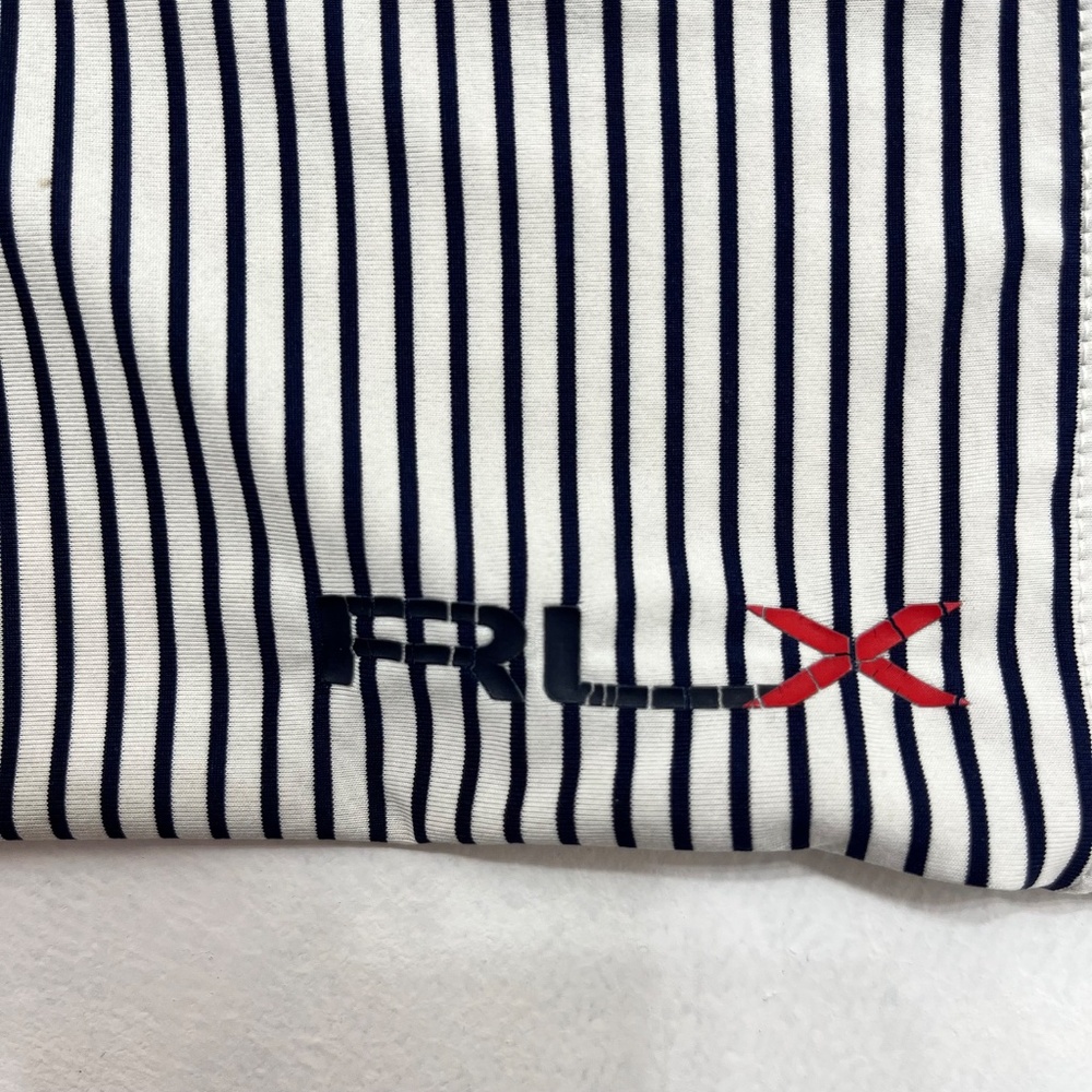 RLX Ralph Lauren Men’s XL Polo Shirt Blue White Stripe Performance Golf‎ Tennis - Picture 2 of 9